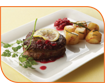 Beef fillet with pomegrante sauce