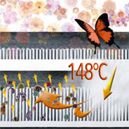 Благодаря высокой температуре - 148°C – и существенной мощности, пар обеспечивает тщательную уборку, растворяя частицы жира и грязи.